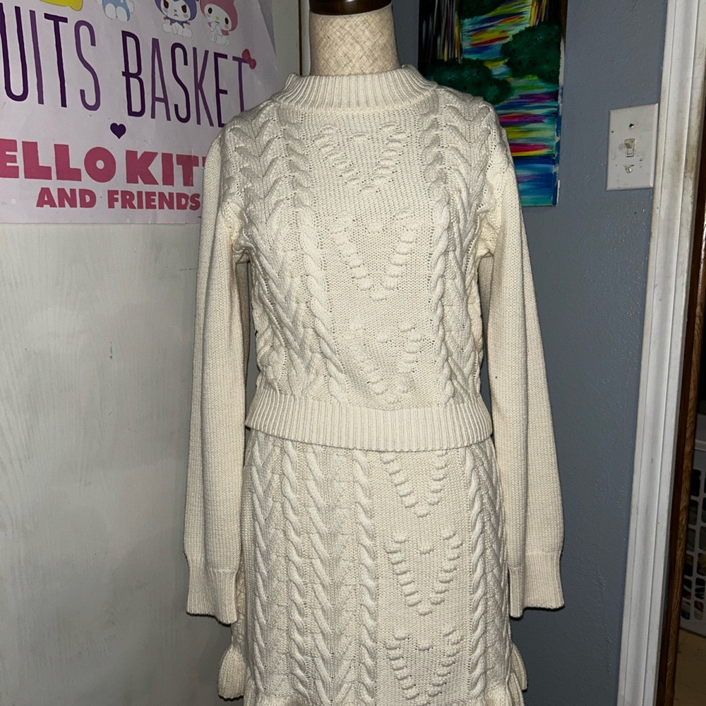 Francesca's Collections Ivory Knit Sweater